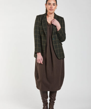 Aqua Twill Midi Dress