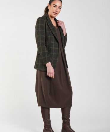 Aqua Twill Midi Dress