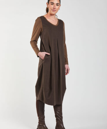 Aqua Twill Midi Dress