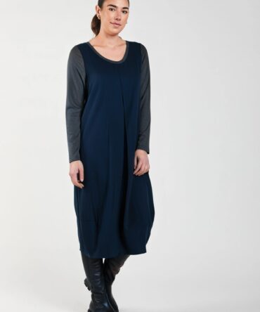 Aqua Twill Midi Dress