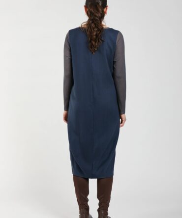 Aqua Twill Midi Dress