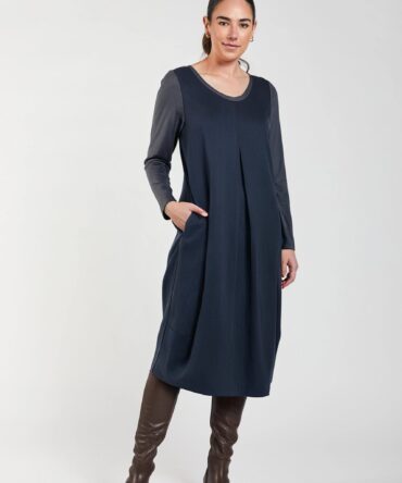 Aqua Twill Midi Dress